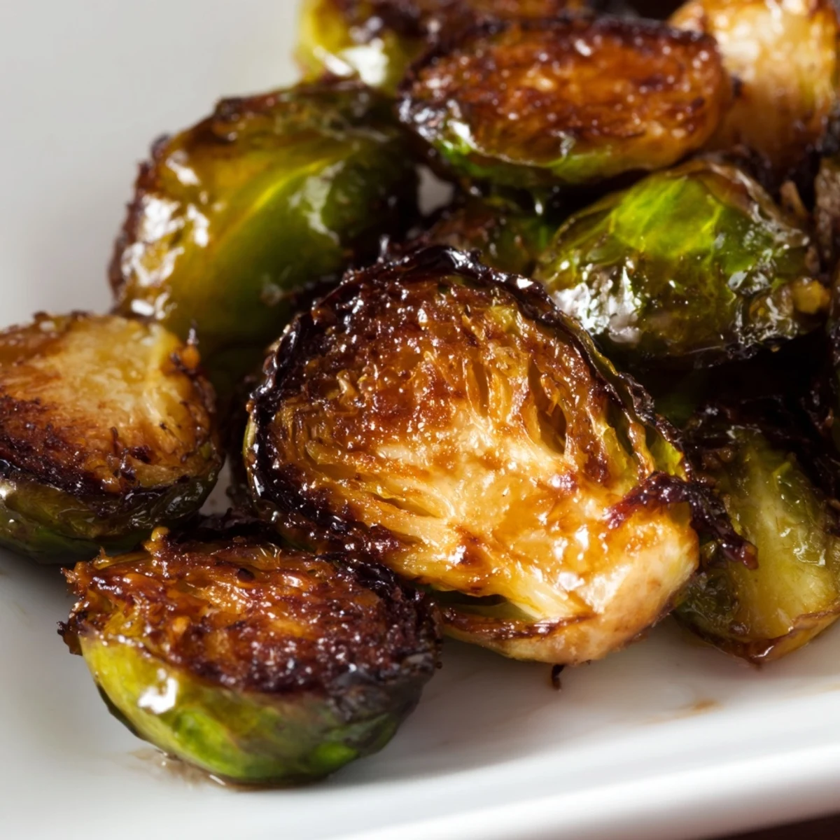 Sweet and savory roasted Brussels sprouts, a perfect vegetarian side for dinner.