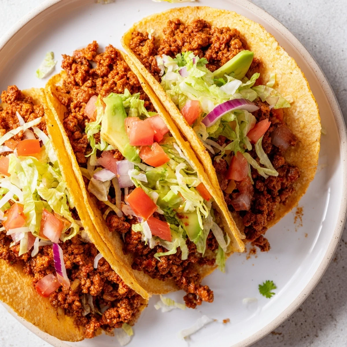 Serve these delicious Beef Tacos with Homemade Seasoning for a quick family dinner, garnished with creamy avocado and a dollop of sour cream.