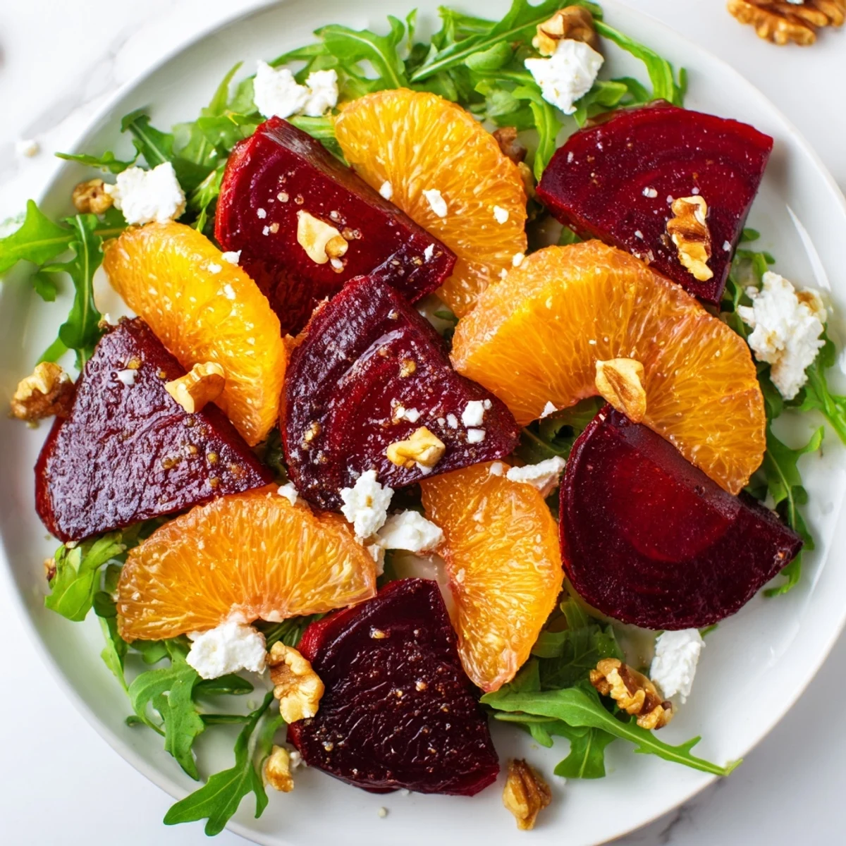 Golden roasted beets and ruby grapefruit segments shine atop tender arugula in this fresh Roasted Beet and Citrus Salad with Arugula.