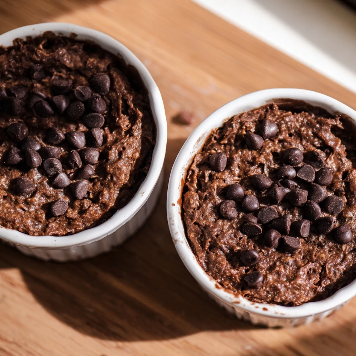 Golden-brown Easy Chocolate Baked Oats with cracked tops, ready to enjoy with a dollop of yogurt for a cozy breakfast.