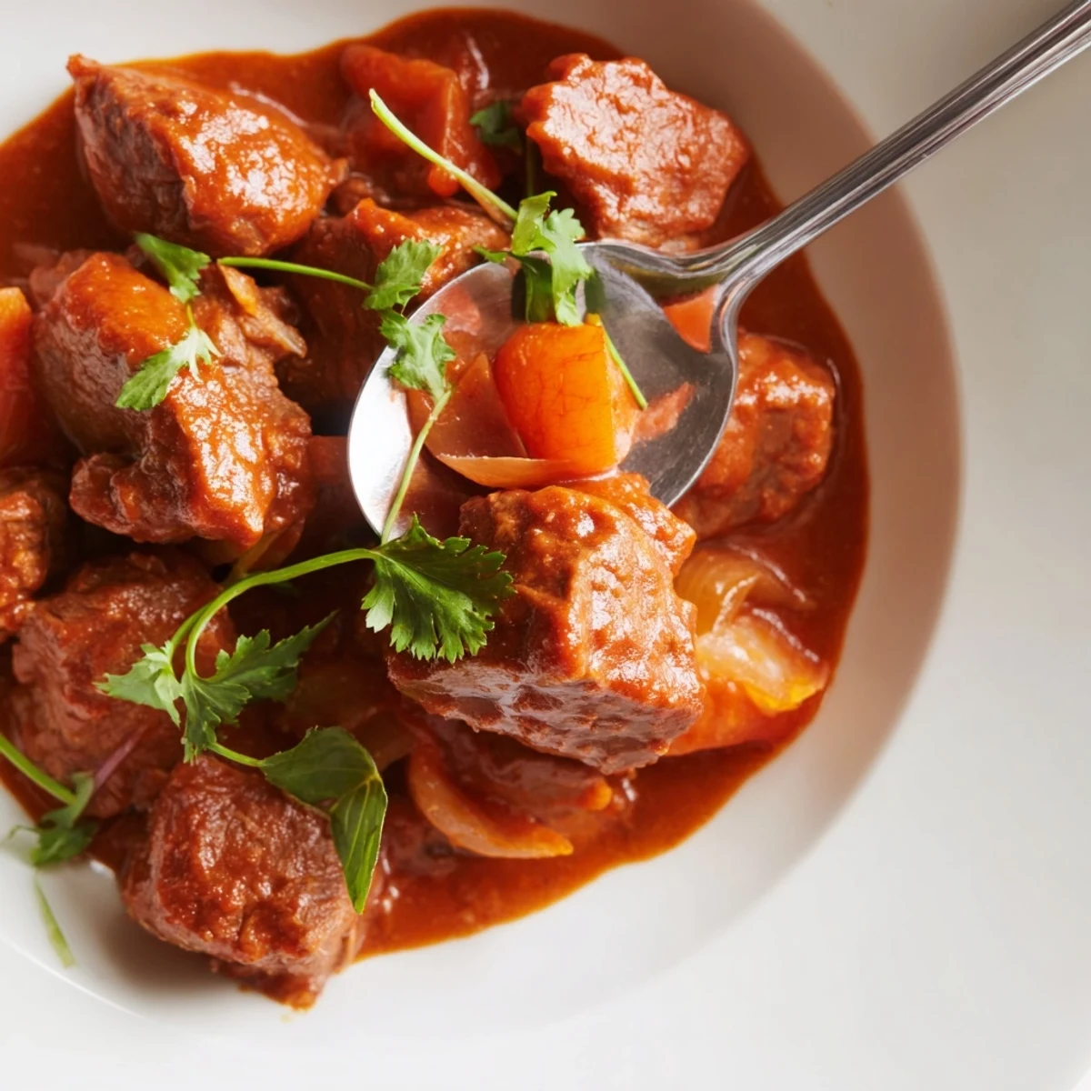 Bo Kho served with crusty bread for dipping into the rich, aromatic Vietnamese beef stew broth.