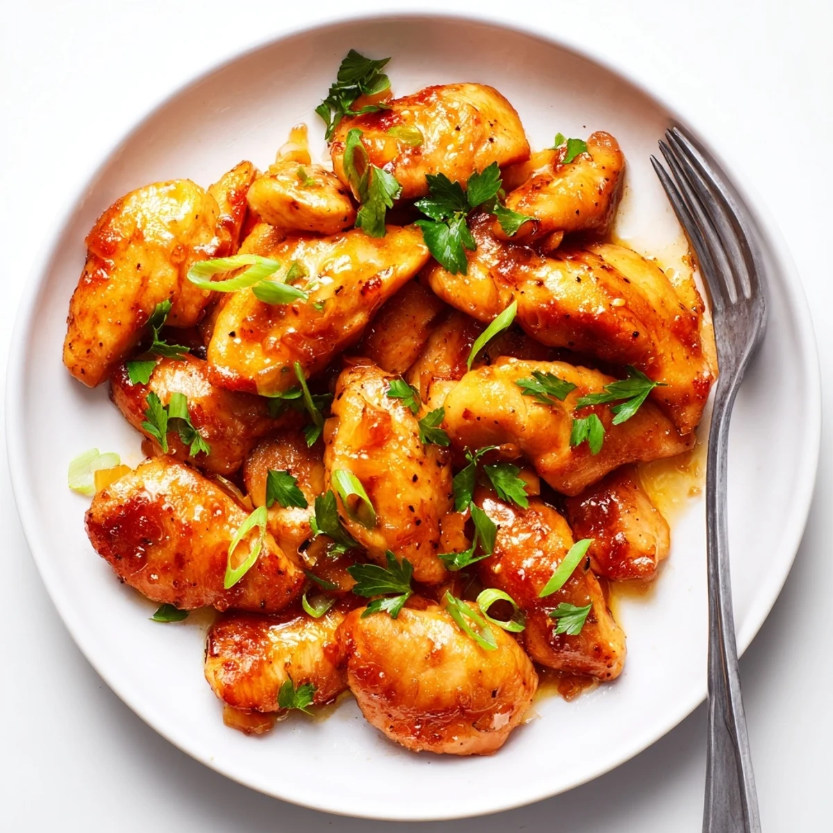 Classic Apricot Chicken simmering in a tangy apricot sauce, served over fluffy white rice in a rustic skillet.