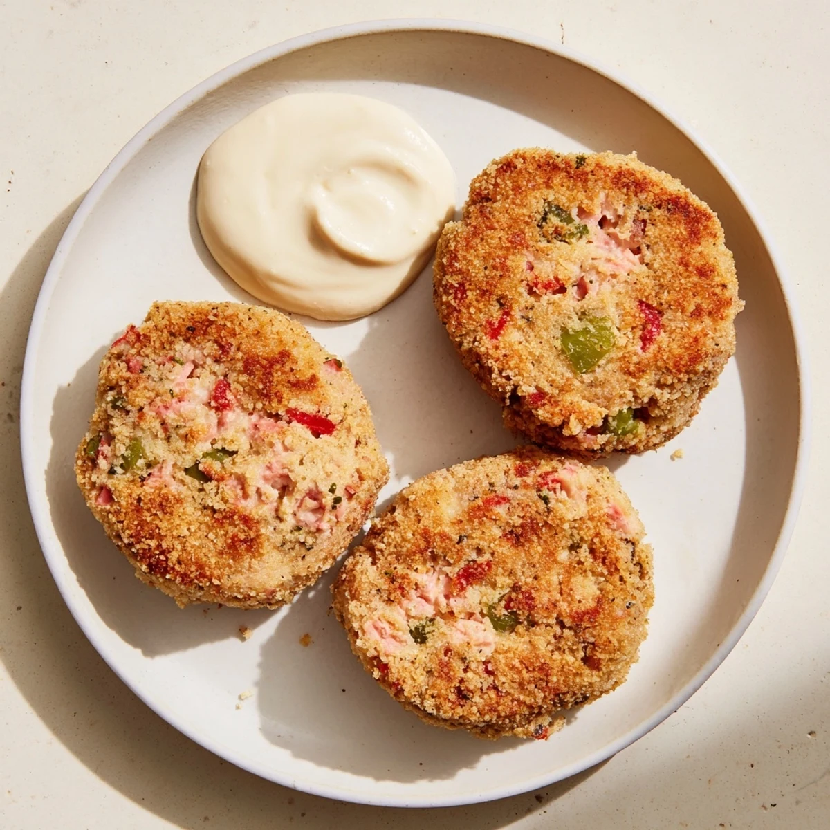 Crispy fried Southern salmon croquettes arranged on a rustic wooden board with fresh lemon wedges
