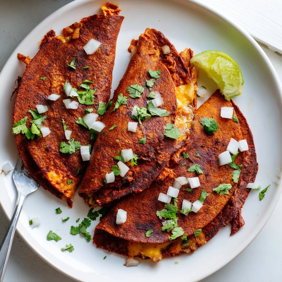 Golden slow cooker birria tacos served with a steaming cup of consommé