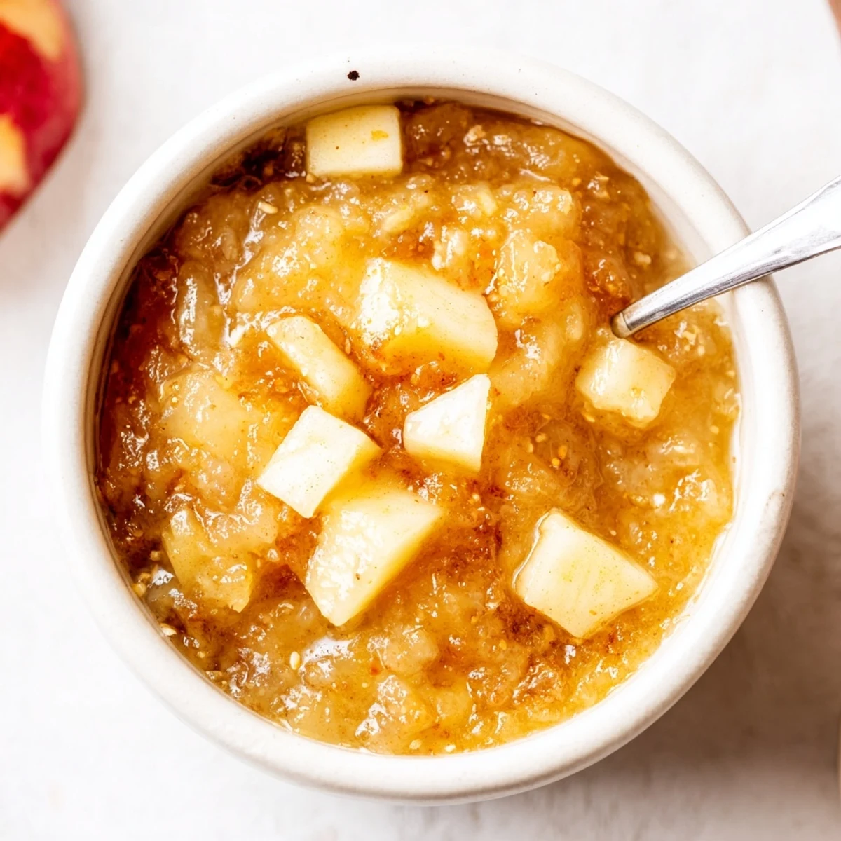Spreading Fall Caramel Apple Jam on warm toast, tart apple chunks visible