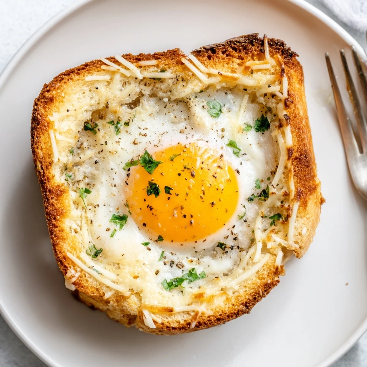 Lazy Garlic Bread Egg Cups served warm with fresh fruit and crisp salad.