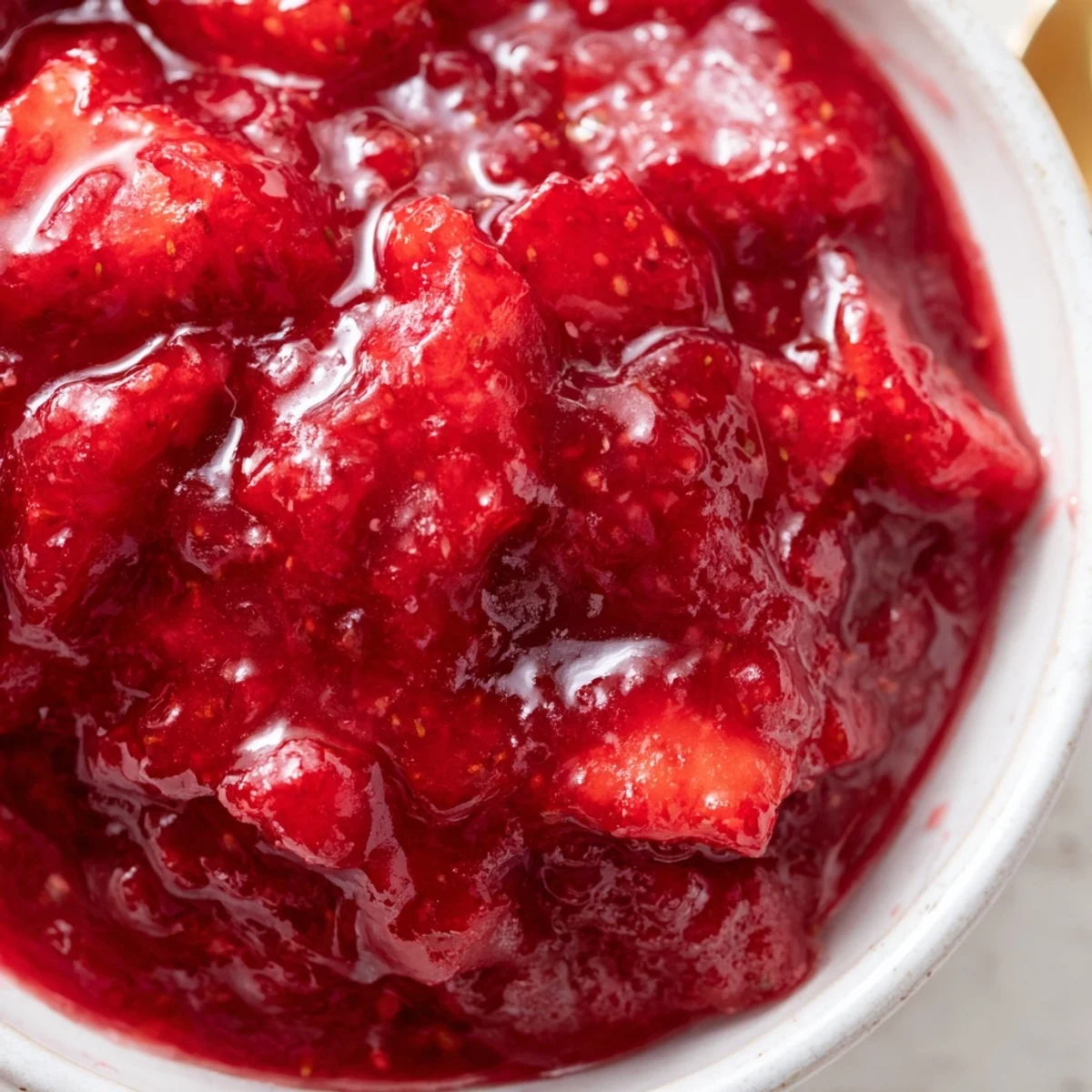 Chilled Strawberry Cake Filling Recipe layered in cupcakes, vibrant red color, silky