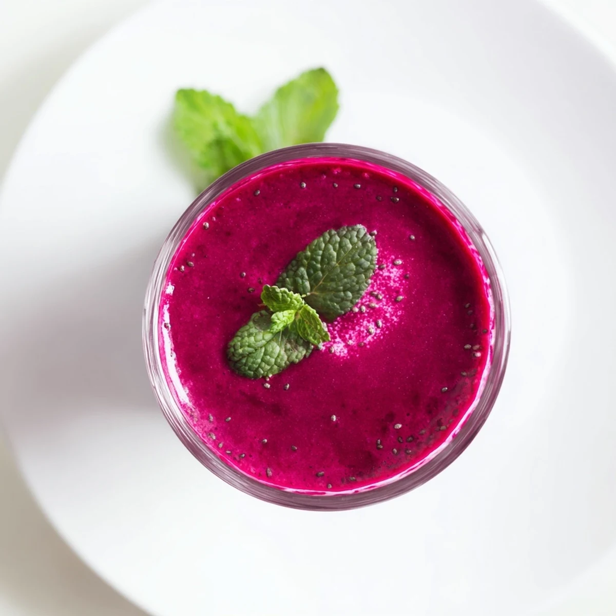Refreshing beet smoothie with yogurt and tropical fruits served on wooden table