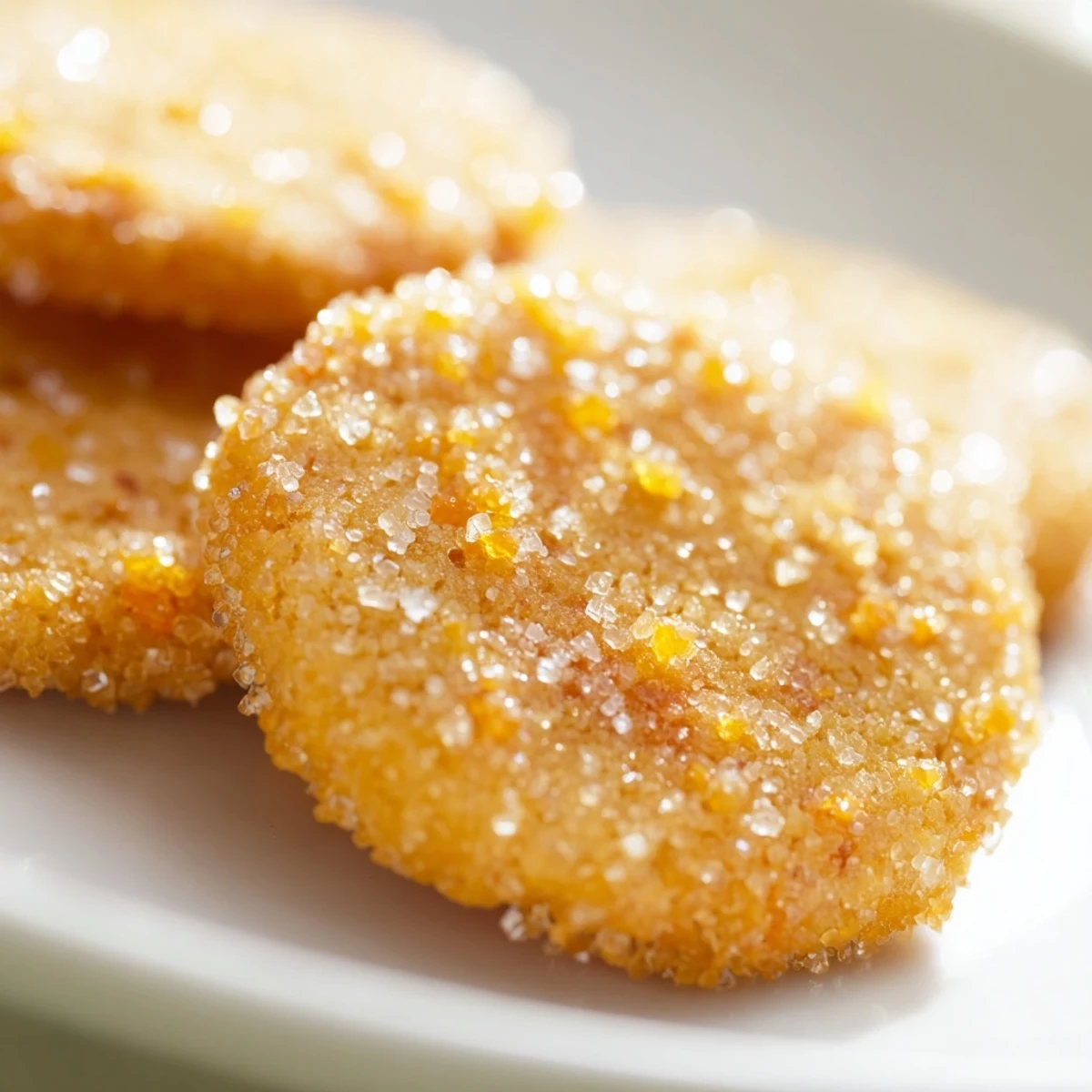 Freshly baked orange sugar zest cookies featuring bright citrus flavor and crinkled sugar tops