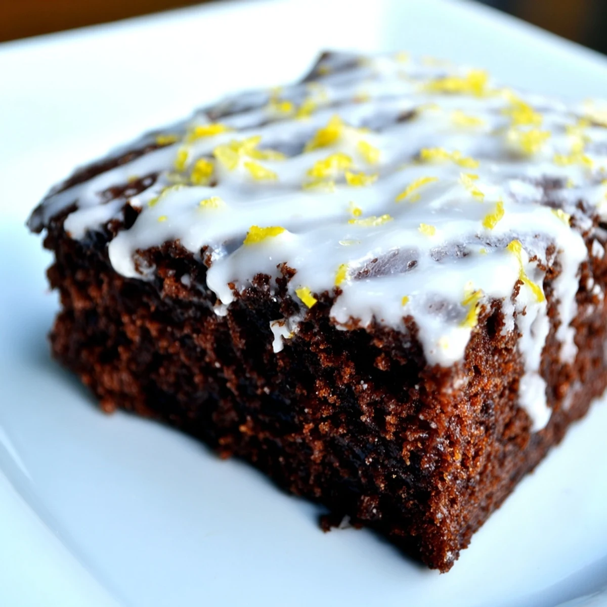Rich buttery lemon brownies with zesty glaze arranged on a serving platter with fresh lemon slices