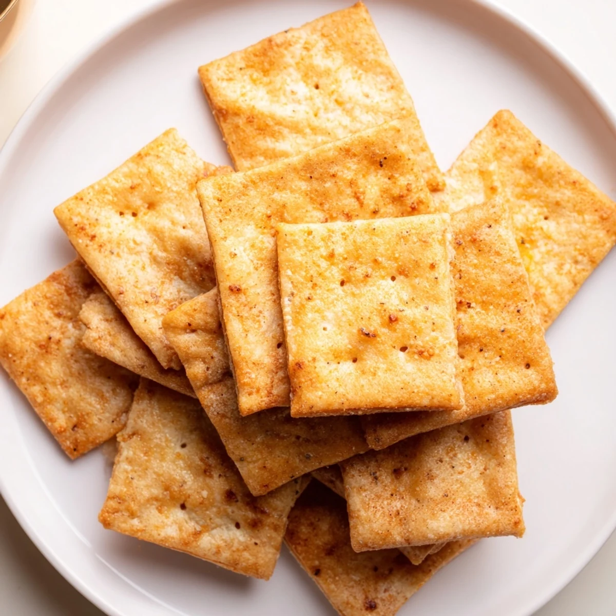 Fresh-baked Sourdough Cheddar Snack Crackers cooling on wire rack ready for dipping