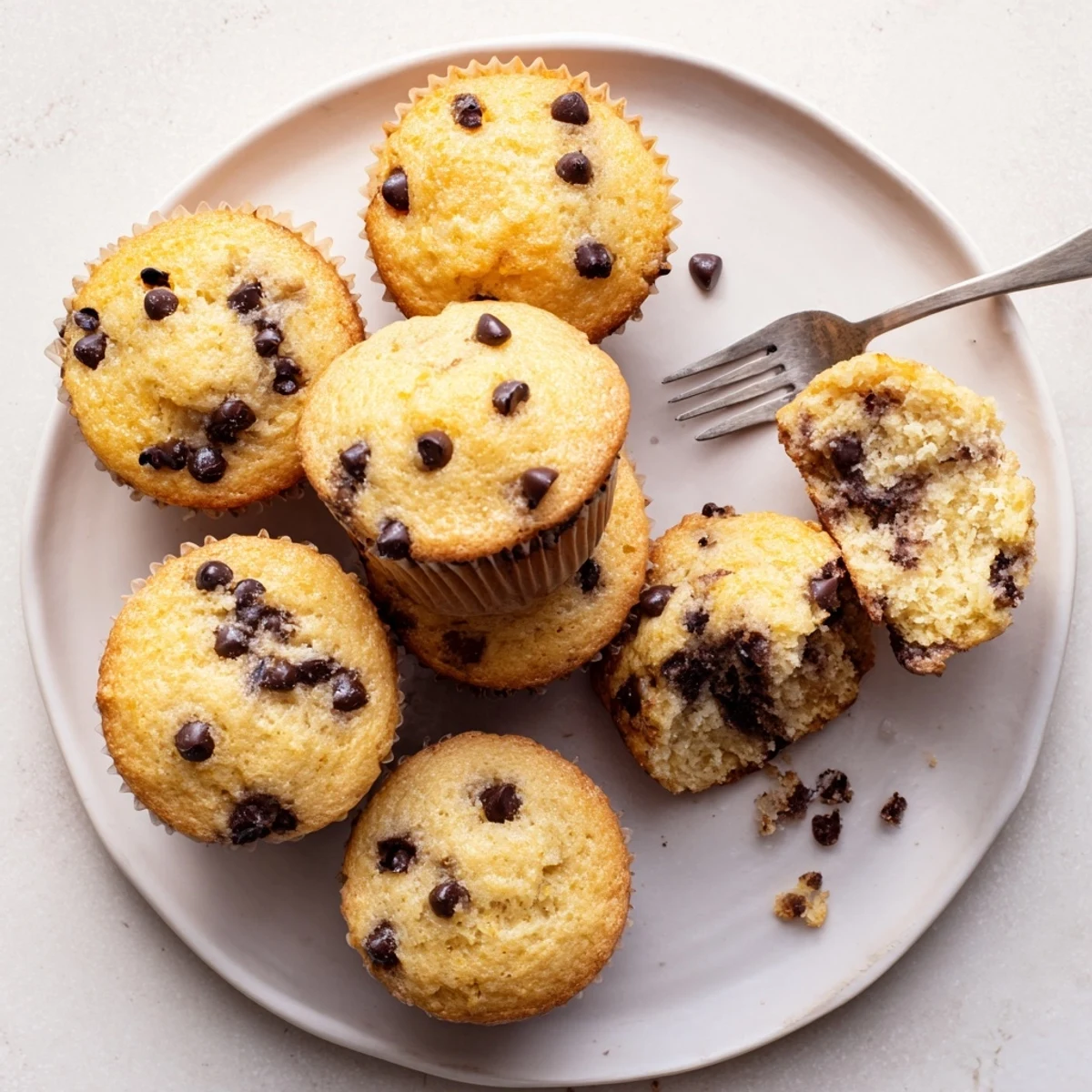 A plate of Little Bites Mini Muffins steaming, buttery aroma, perfect for breakfast