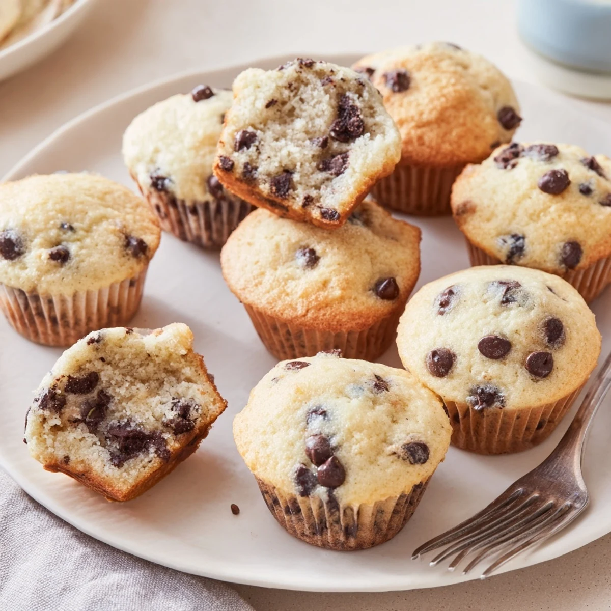 Fresh baked Little Bites Mini Muffins studded with blueberries, cooling on a wire rack