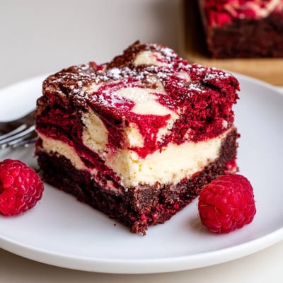 Red Velvet Brownies with Cheesecake