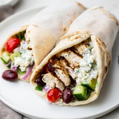 Mediterranean Chicken Pita Wraps