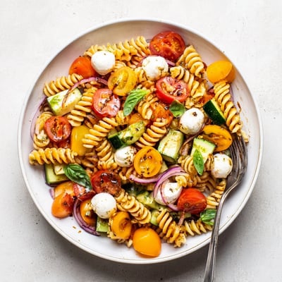 Colorful Caprese Pasta Salad